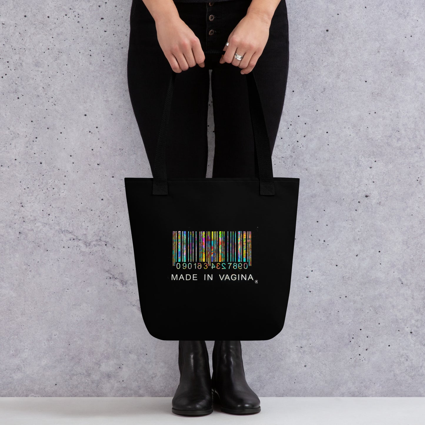 Made in Vagina Black Tote Bag