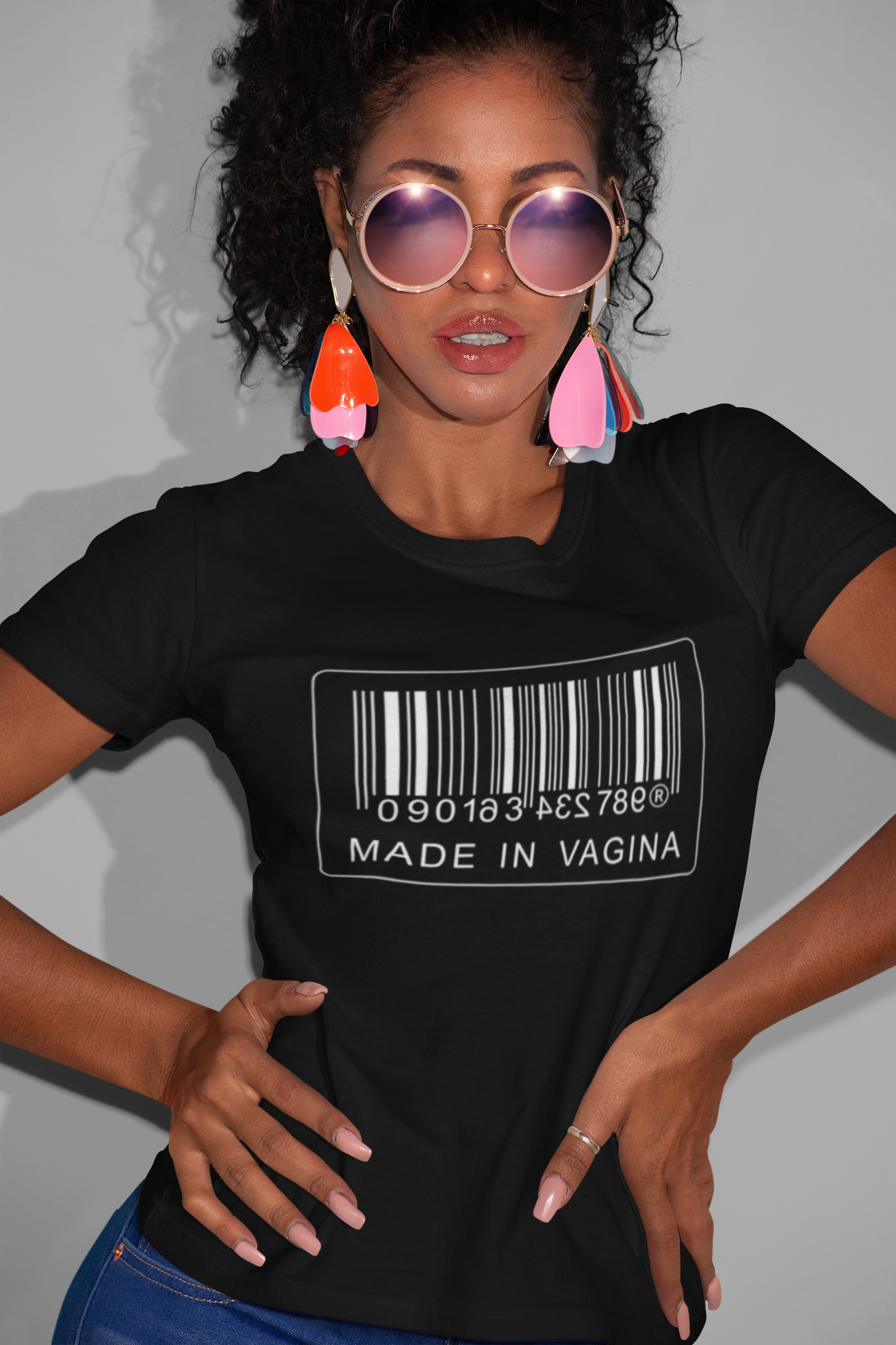 Made in Vagina Soft Unisex Black T-shirt