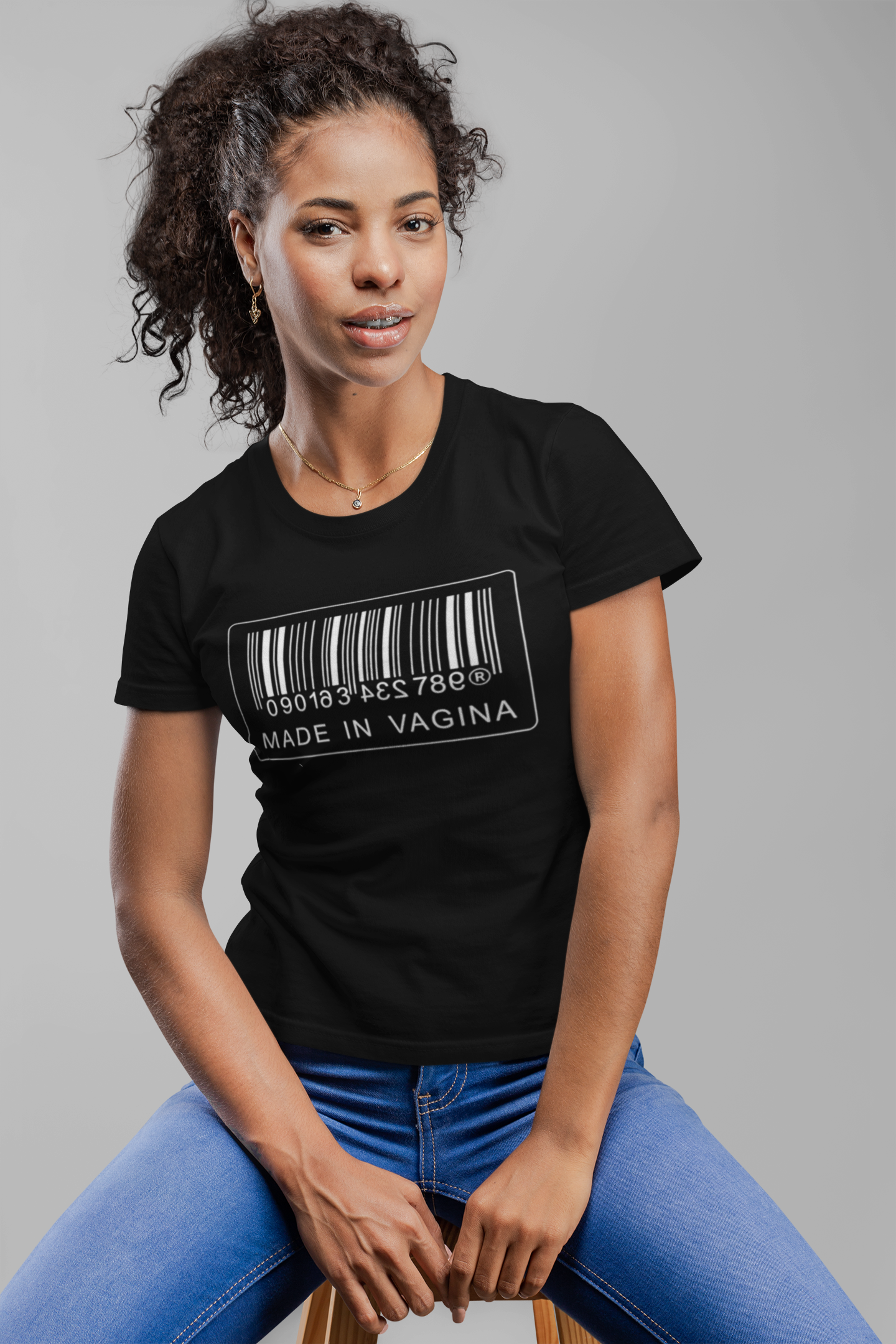 Made in Vagina Soft Unisex Black T-shirt